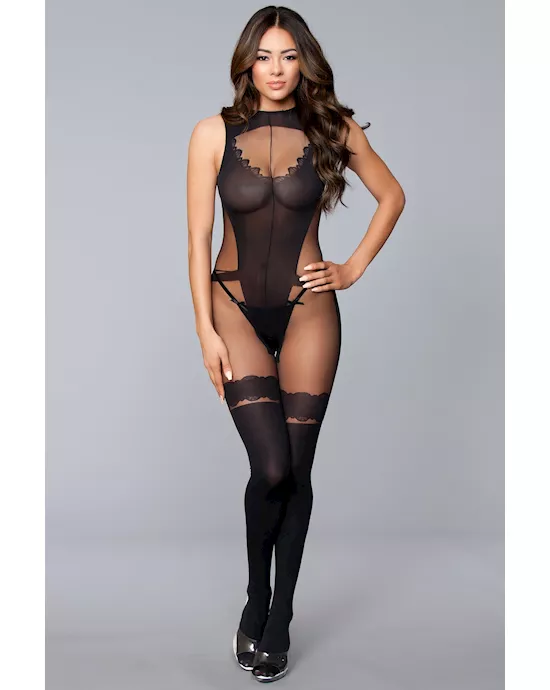 Crotchless Low Back Body Stocking - Queen