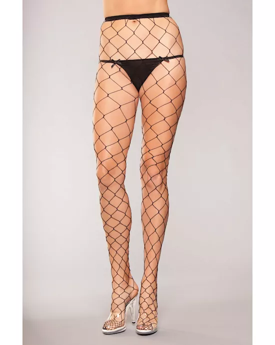 Wide Holed Fishnet Tights - O/S