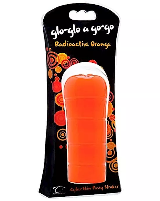 Glo-Glo a Go-Go Radioactive Orange CyberSkin Pussy Stroker