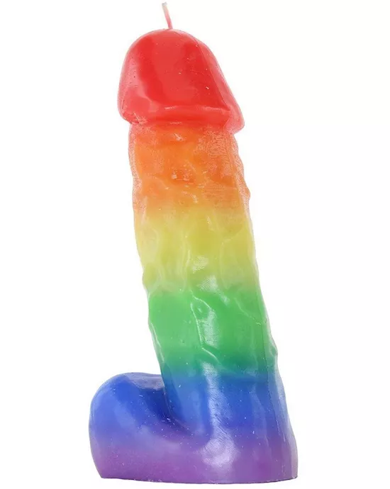Rainbow Pecker Party Candle - 7 Inch