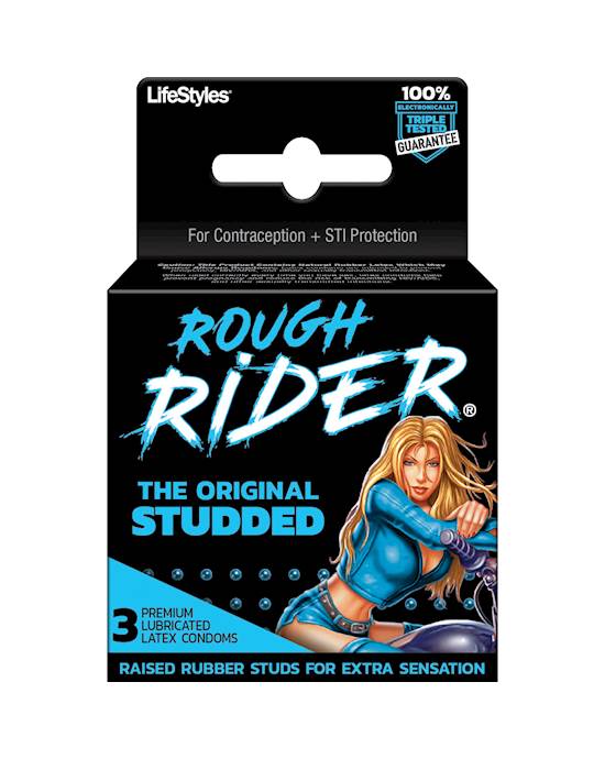 Lifestyles Rough Rider Studded Condoms 3 Pack