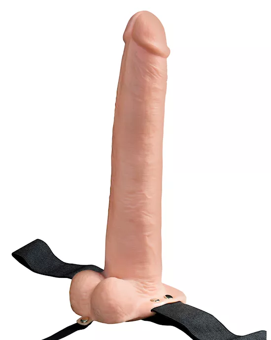 Fetish Fantasy 11 Inch Hollow Rechargeable Strap-On with Balls