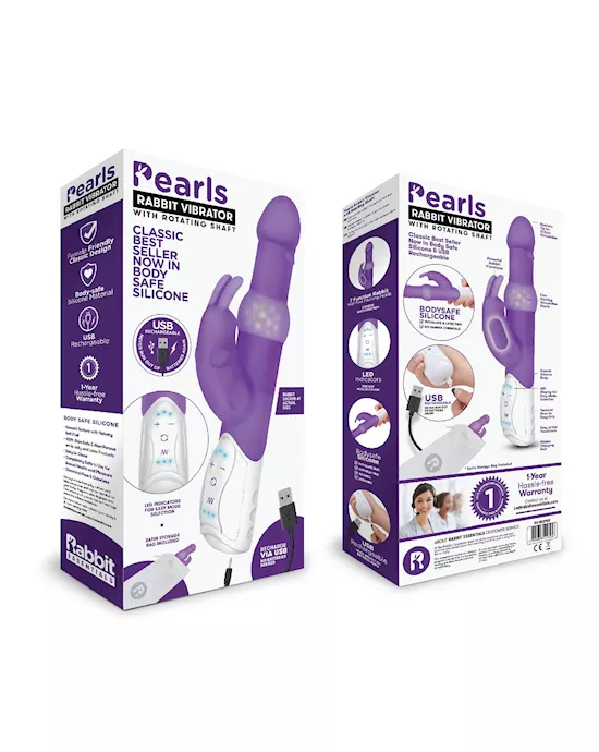 RR Rechargeable Pleasure Pearls Rabbit Purple