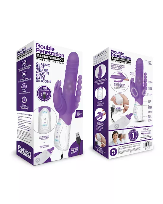 RR Rechargeable Double Penetration Rabbit Purple