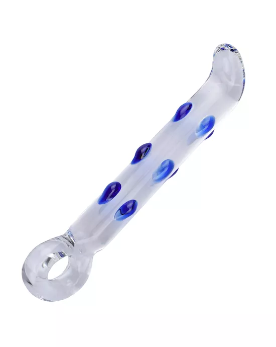Blue Lines Teardrop Glass Massager 