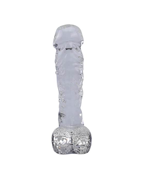 Lucent Realistic Glass Dildo With Balls 