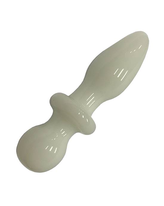 White Glass Butt Plug 