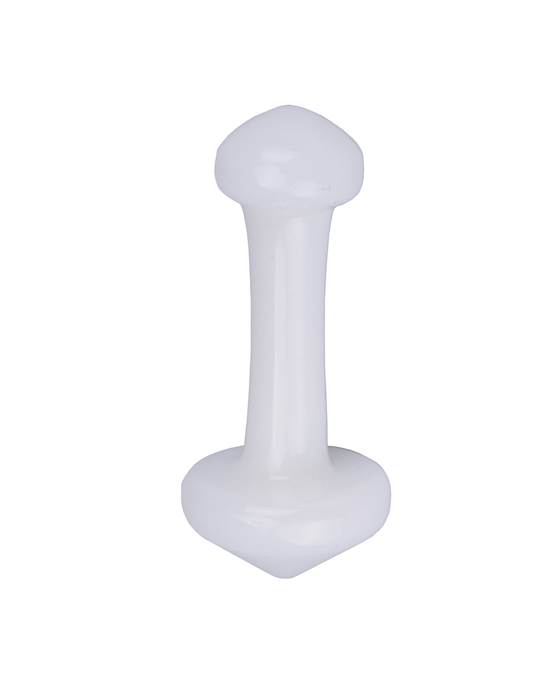 Lucent Spinning White Glass Butt Plug 