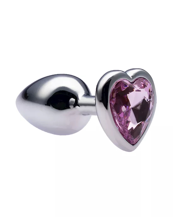 Kink Range Alloy Love Heart Gemmed Butt Plug - 2.7 Inch