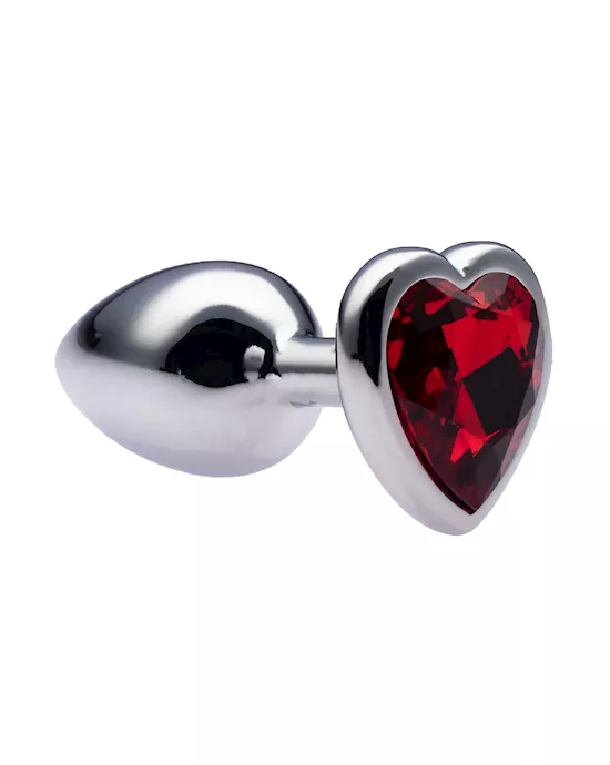 Kink Range Alloy Love Heart Gemmed Butt Plug 27 Inch