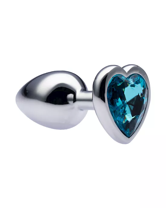 Kink Range Alloy Love Heart Gemmed Butt Plug - 2.7 Inch