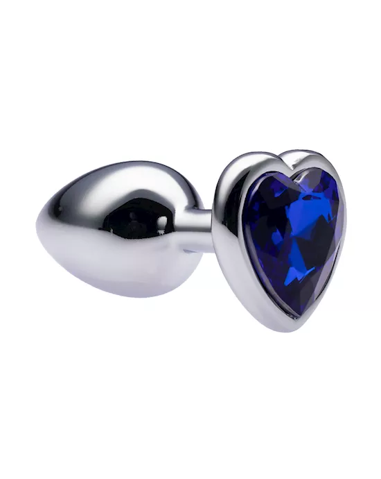 Kink Range Alloy Love Heart Gemmed Butt Plug - 2.7 Inch