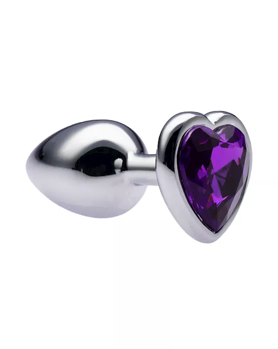 Kink Range Alloy Love Heart Gemmed Butt Plug - 2.7 Inch
