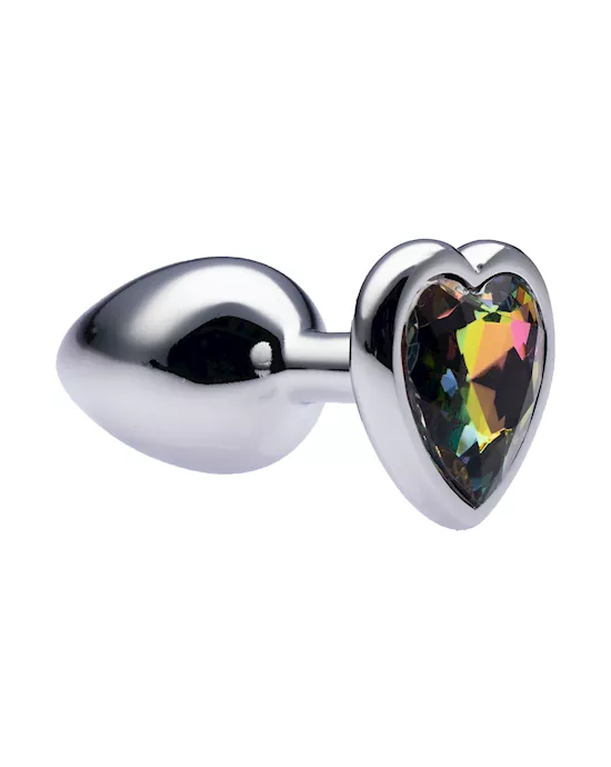 Kink Range Alloy Love Heart Gemmed Butt Plug 27 Inch