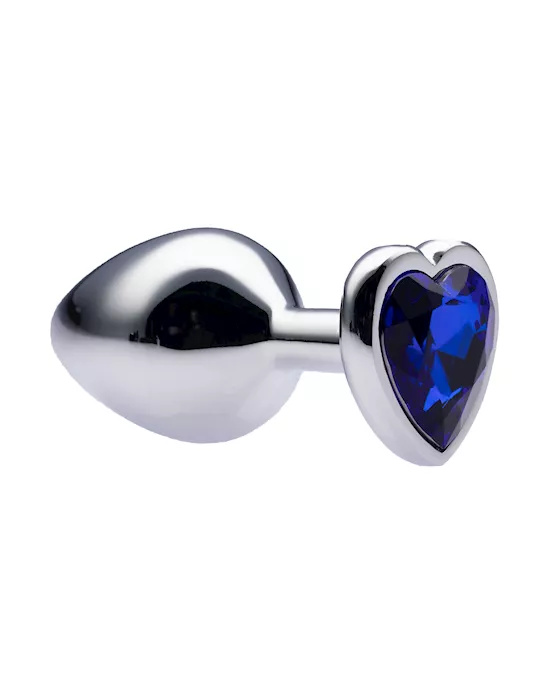 Kink Range Alloy Love Heart Gemmed Butt Plug - 3.2 Inch