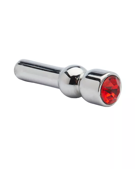 Kink Range Jewell Tipped Ribbed Penis Plug - 1.9 Inch