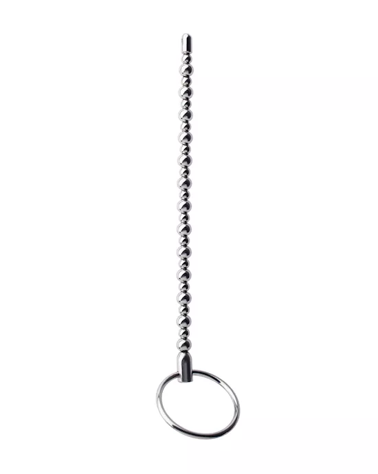 Kink Range Metal Ring Beaded Penis Plug - 6.8 Inch