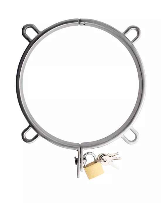 Kink Range Stainless Steel Neck Collar With Padlock - 5.1 Inch