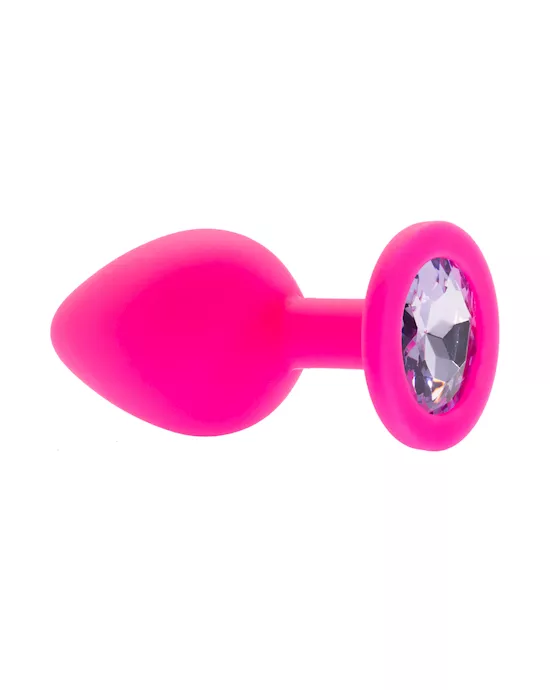 Kink Range Silicone Gemmed Butt Plug - 3.1 Inch