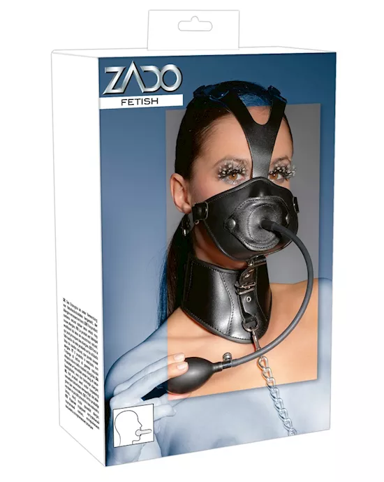 Leather Head Mask And Gag