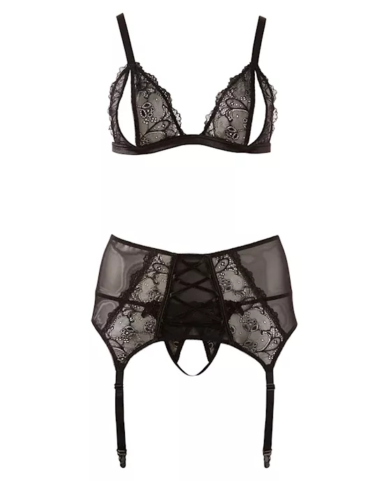 Cottelli Collection Plus Spider's Web Crotchless Lingerie