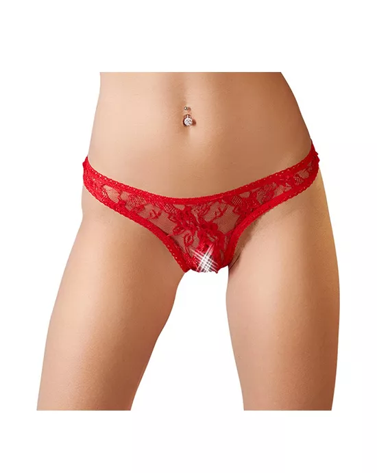 Cottelli Collection Flower Crotchless Panties