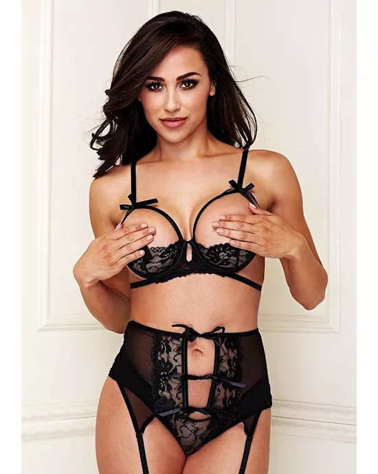 3pc Bra, Garter and G-string Set 