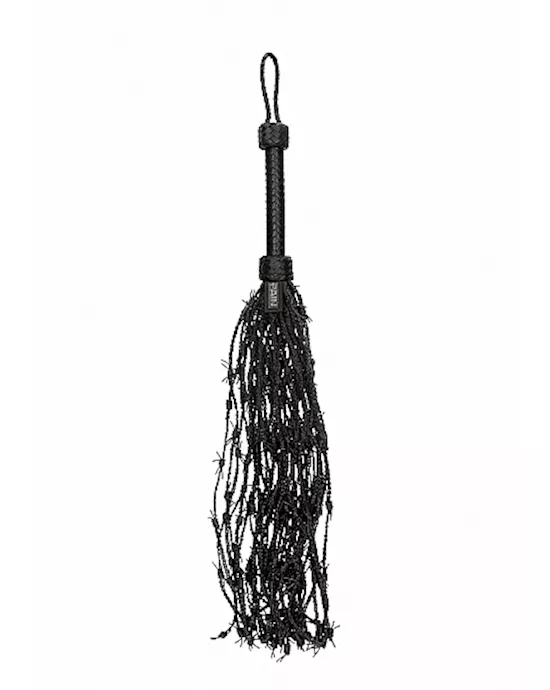Leather Barbed Wire Flogger- Black