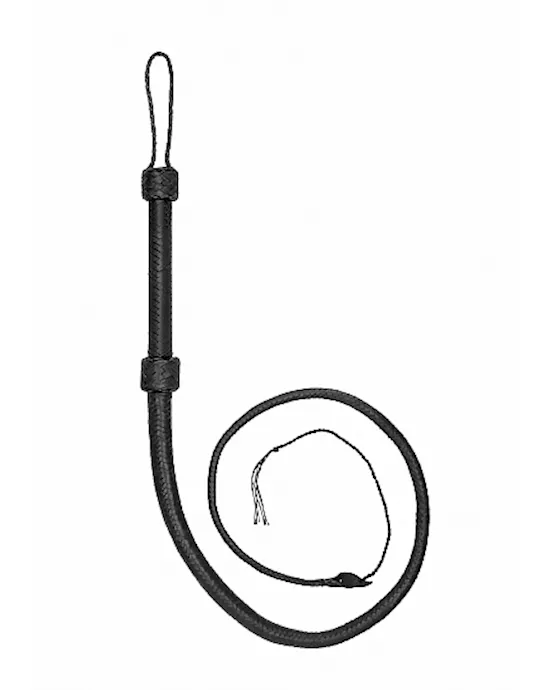 Real Leather Bullwhip- Black