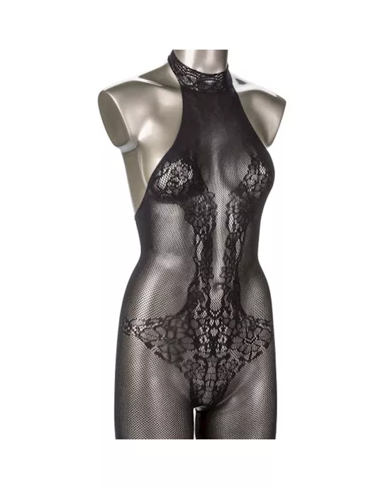 Scandal Plus Size Halter Lace Body Suit