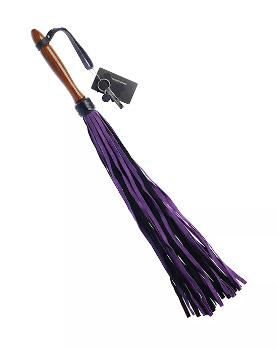 Bound X Suede Flogger With Wooden Handle