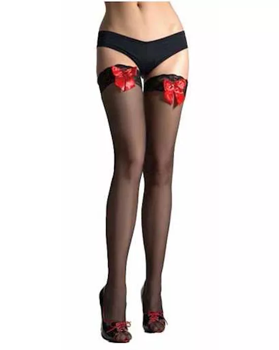 Red Bow Stockings