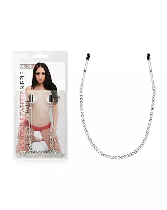 Adjustable Tweezer Nipple Clips with Chain