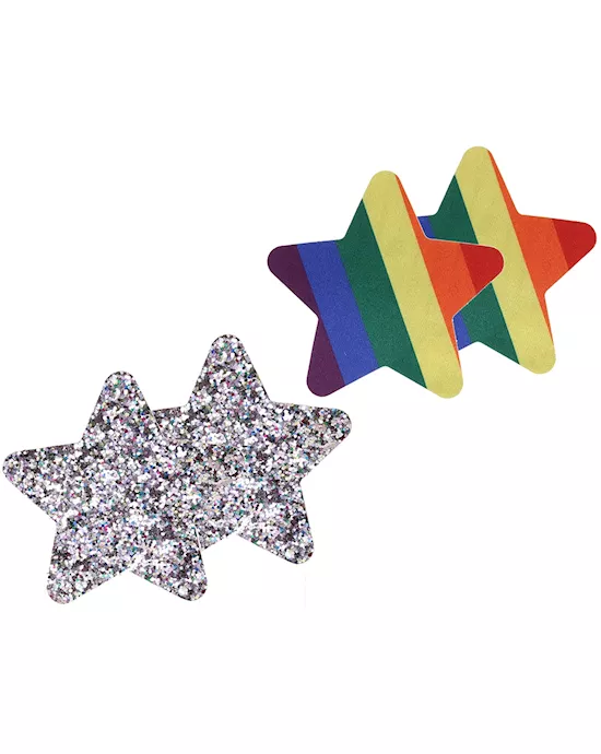 PRIDE RAINBOW GLITTER STARS Pasties