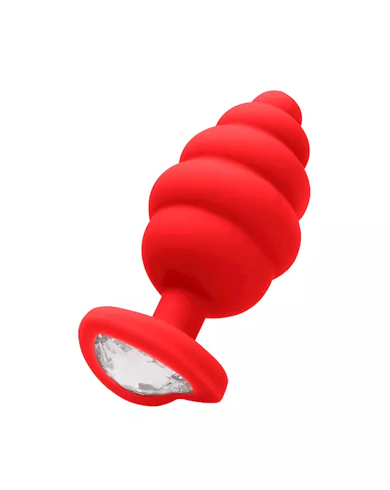 Regular Ribbed Diamond Heart Plug