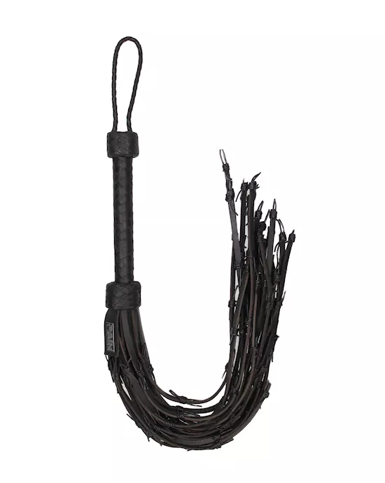 Saddle Leather With Barbed Wire Flogger 