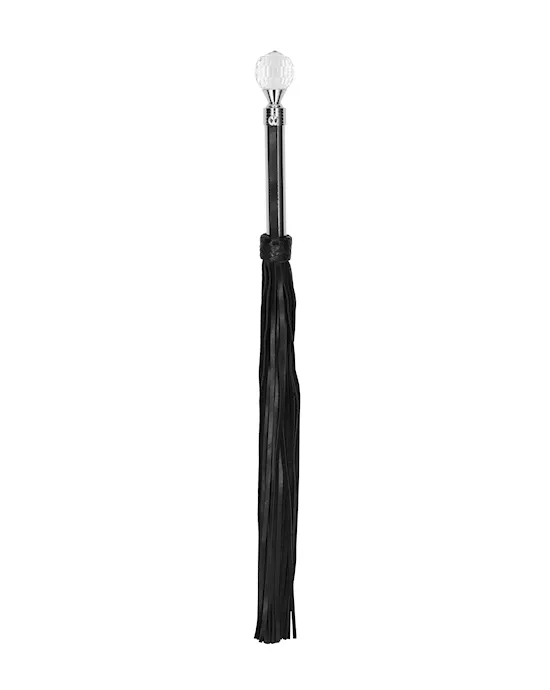 Sparkling Round metal Handle Leather Flogger