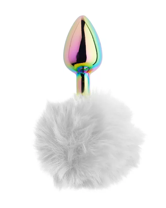 Kinki Rainbow Rabbit Tail Plug - 5.9 Inch