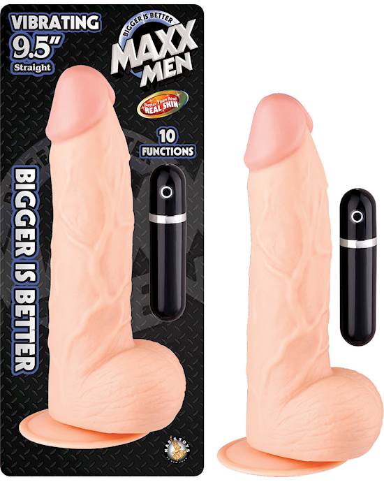 Maxx Men Vibrating Straight Dong - 9.5 Inch