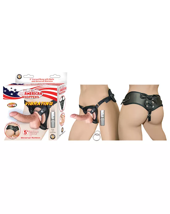 Nass Toys Vibrating Curved Dildo with Balls - 5 Inch