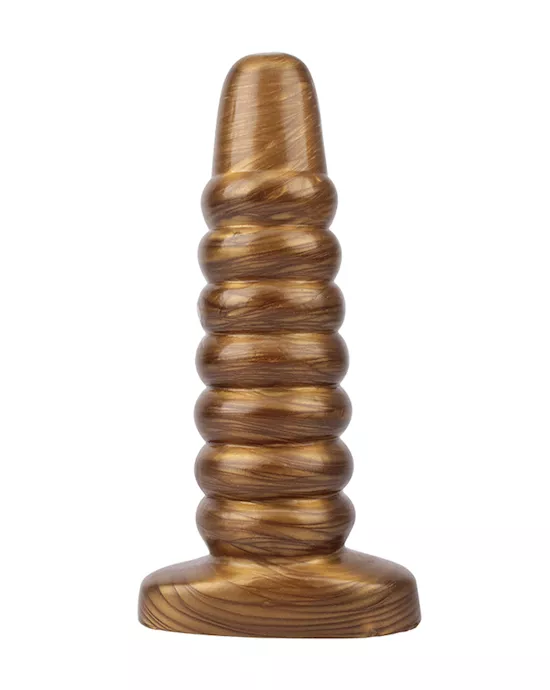 Ribbed Metallic Dildo