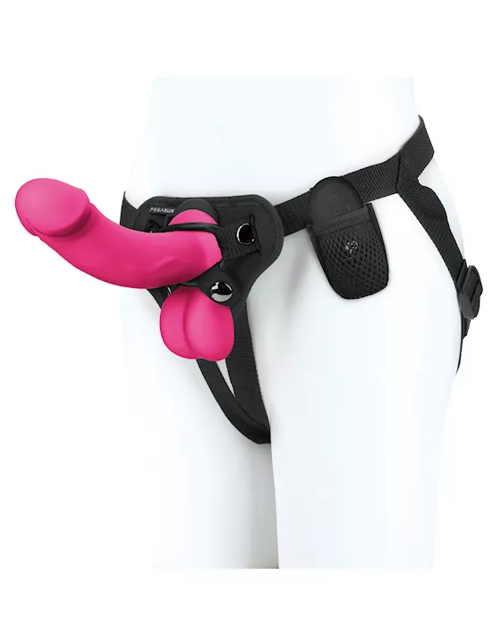 Pegasus Realistic Silicone Vibrating Strap-On - 6.5 Inch