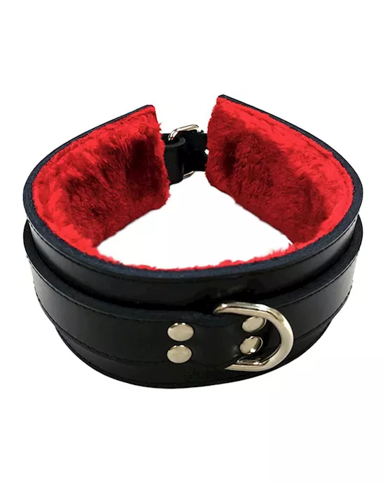Rouge Leather Faux Fur Collar