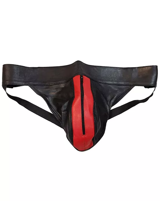 Rouge Leather Zip Jocks