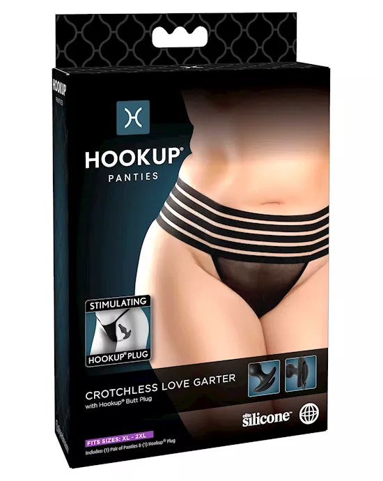 Butt Plug Crotchless Panties - OS/XL