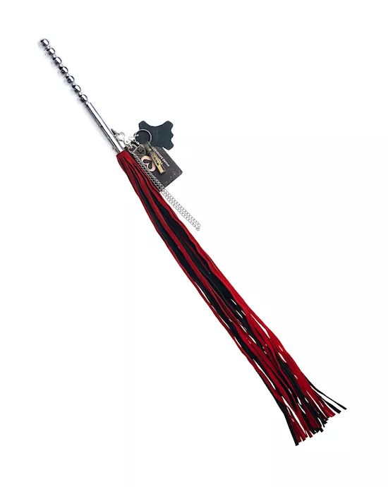 Bound X Suede Flogger With Metal Handle And Chain