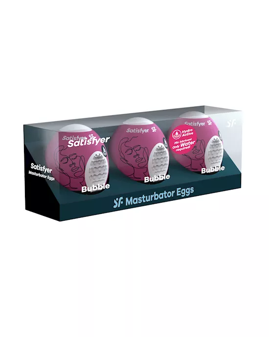 Satisfyer Masturbator Eggs - Set of 3 - Bubble