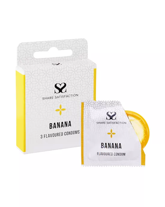 Share Satisfaction Banana Flavoured Condoms - 3 Pack