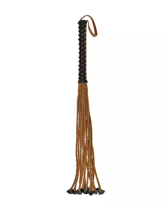 Italian Leather Whip with 22 Braided Tails
