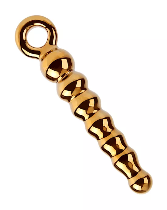 Lucent Golden Glass Anal Beads